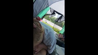 Irenthik - Blonde sucks cock in a tent near the river.-5