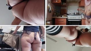 HairyMaid - Amateur wife does housework naked. Brunette hairy pussy, big ass.-0
