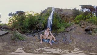 Brunette Girls Porn Watch hottie brunette Calliope masturbating at the waterfall-0