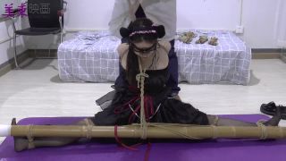 free porn clip 44 asian korean sex china rope bondage shibari leotard blindfold suspension, blindfold on femdom porn-1