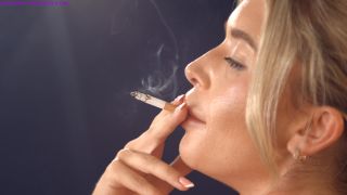 Darcy May - Smoking corks side on wearing lingerie - Smoking-7