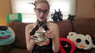 Goth girl joi while sipping a cup of tea and smoking - Smoking-3