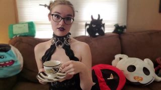 Goth girl joi while sipping a cup of tea and smoking - Smoking-7