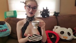 Goth girl joi while sipping a cup of tea and smoking - Smoking-8