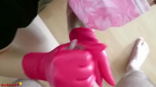 GERMAN LADY GETS CUM ON MEDICAL MASK | pov | milf porn amateur girls-9