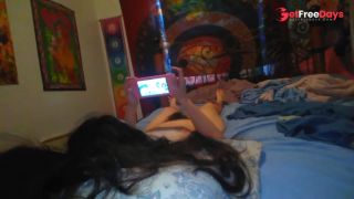 hairy pussy exhibitionist only fans girl plays Nintendo switch Pokmon unite naked gamer girl hair-8
