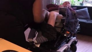 Masturbate Cripple in wheelchair gets his legs spread and his dick teased-1