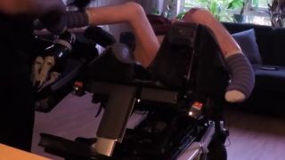 Masturbate Cripple in wheelchair gets his legs spread and his dick teased-3