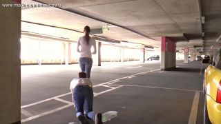 free porn clip 3 Madame Marissa – Slave Has To Lick My Boots In Publick Parking Garage | foot domination | feet porn mika tan femdom-1