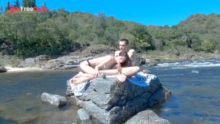 Hot Couple having Risky Sex on Public Beach and Bus - Huge Double Cumshot-5