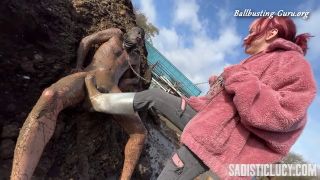 Extreme ballbusting in the mud Miss Eva Ray.-2