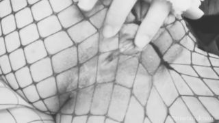 Female Orgasm Black and white solo video masturbating dildo ride in fishnets Hot goth girl-9