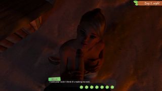 FemboyyGames - Lewd Island #8 - My stepsister gives me a blowjob by the campfire!-8