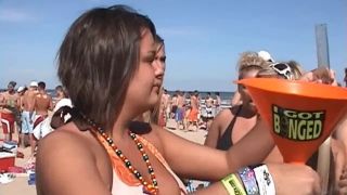 Spring break beer party on the beach of South Padre Island, Texas SmallTits-3