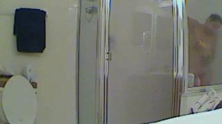 Chubby girl spied in a thorough shower BBW!-3