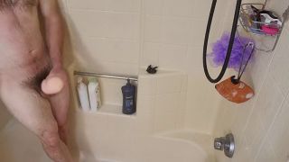 Amateur Late night shower jerkoff-5