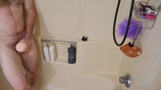 Amateur Late night shower jerkoff-7