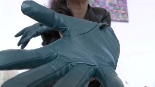 Leather Demonstration of Short Leather Gloves and Gloves Sniffing POV, Lady Victoria Valente-6