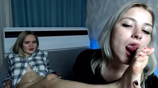 Hot blonde lesbians foot fetish show on webcam-7