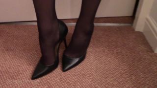 femdom - Shiny Shoejobs presents Dorsay Stocking Pump Cum-0