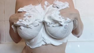Lexi Snow Rubbing shaving cream into tits - Shaving-3