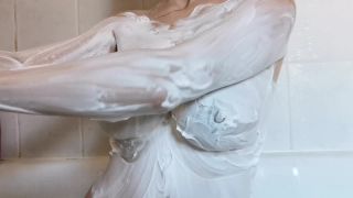 Lexi Snow Rubbing shaving cream into tits - Shaving-5