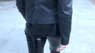 online porn video 37 big ass tits masturbation Shiny Leather Heaven aka Leather Love – Walking in Leather in Urban Landscape, leather on pov-9