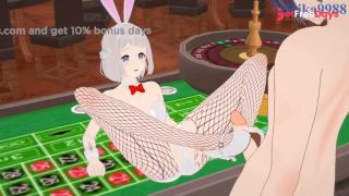 Lilja Katsuragi Bunny Girl and I have intense sex in the casino. - Gakuen Idolmaster Hentai-1