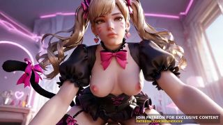 3DHGames - 3D Animation : Overwatch - Dva Black Cat Suit Dick Ride Cum On Face Uncensored Hentai-1