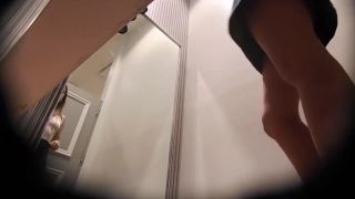 beauty blonde slim girl in the fitting room. spy cam-3