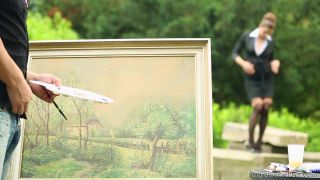 Mona Lee The Artist Fucks The Owner On The Lawn (Public)-1