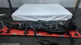 ZHUA175 Desperate Breathing Control in a Latex Vacuum Sleeping Bag.-6