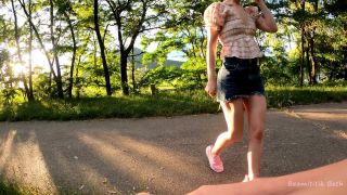 Beamititik Beth – Risky Park Outdoor Blowjob and Facial Cum Swallow – Nervous First Time.-1