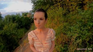 Beamititik Beth – Risky Park Outdoor Blowjob and Facial Cum Swallow – Nervous First Time.-8