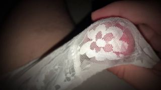 Pleasure in Taboo - Cumming in white transparent panties - watch the cum burst through them-8
