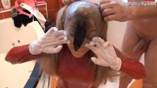 bigimaus - Kondom über Kopf - erste Versuche in LAtex - Q...-9
