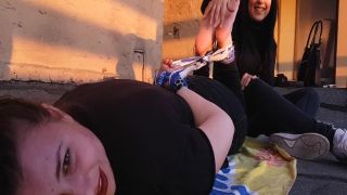 Tickle feet – Tickle Nail – Hogtied on the rooftop,  on feet porn -4