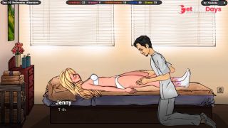 Horny masseur caresses sweet blondes clit-0