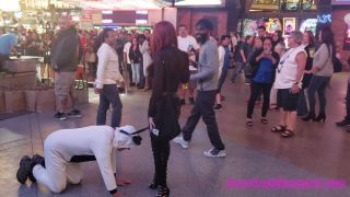 amateur femdom strapon The Mean Girls - Goddess Platinum - Public Mutt Crawl (1080 HD) - Public Humiliation, human pet on feet porn-1