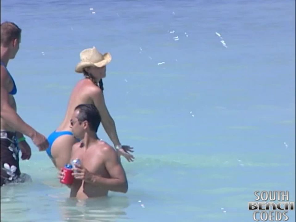 Florida Girls Partying on a Sandbar and  Flashing