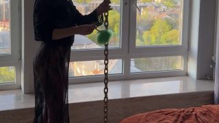 HollyHarlot - stretching in transparent long skirt ans panties-7