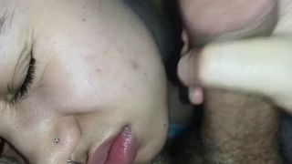Handjob Creampie cum face making her eat all the sperm after the handjob, eat it all now you slut-6