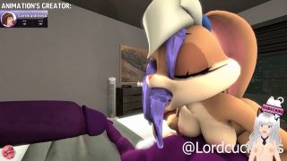 Jazziuu - Lola Bunny gets fucked in a foursome until they cum in her holes (Lordcuckness animation) - Jazziuu-6