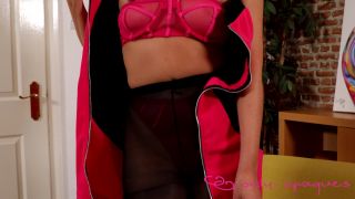 Bonnie Topless in black semi sheer pantyhose 4K.-4