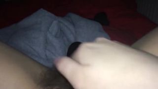 Very hairy pussy teen masturbating with hairbrush on cam-5