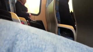 Guy in public transportation plays with his dick-6