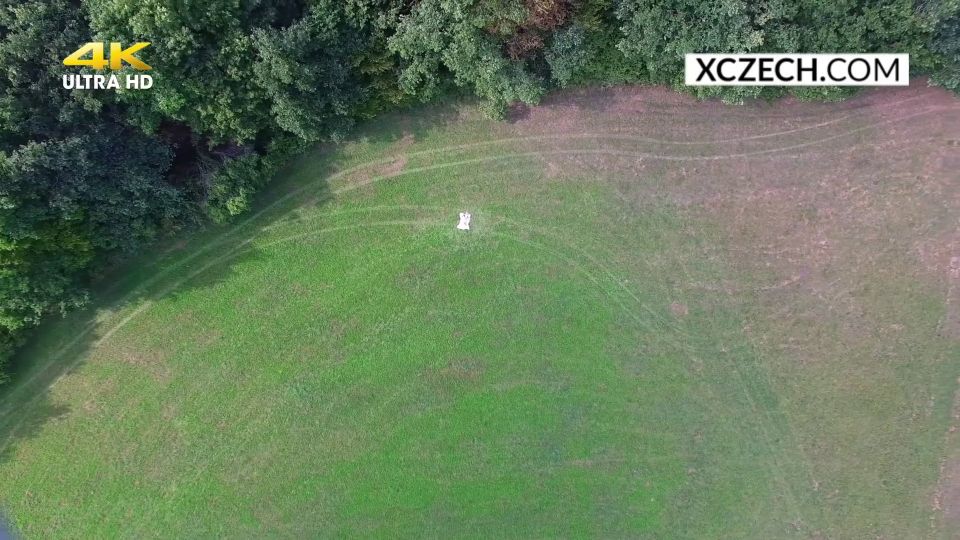 Teen Christine Is Masturbating Outdoor And Aerial Drone Watching Her.