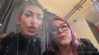 porn clip 20 Mistress Damazonia - Look Up At Us While We Smoke Our Cigars And Be Our Ashtray If That’s What You’re Required To Be - femdom - fetish porn femdom brat-7