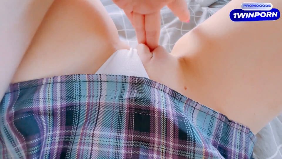 7188 Teengirl Rubs Soft Virgin Pussy after School, Loud Orgasm