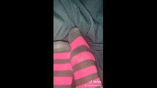 Teen girl in striped socks-6